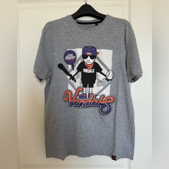 CROPP Grey Mens Medium T-Shirt. Los Angeles Vandals Tee - Picture 1 of 7